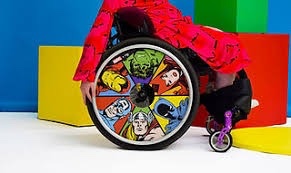 Colourful wheelchair covers from Izzy's Wheels